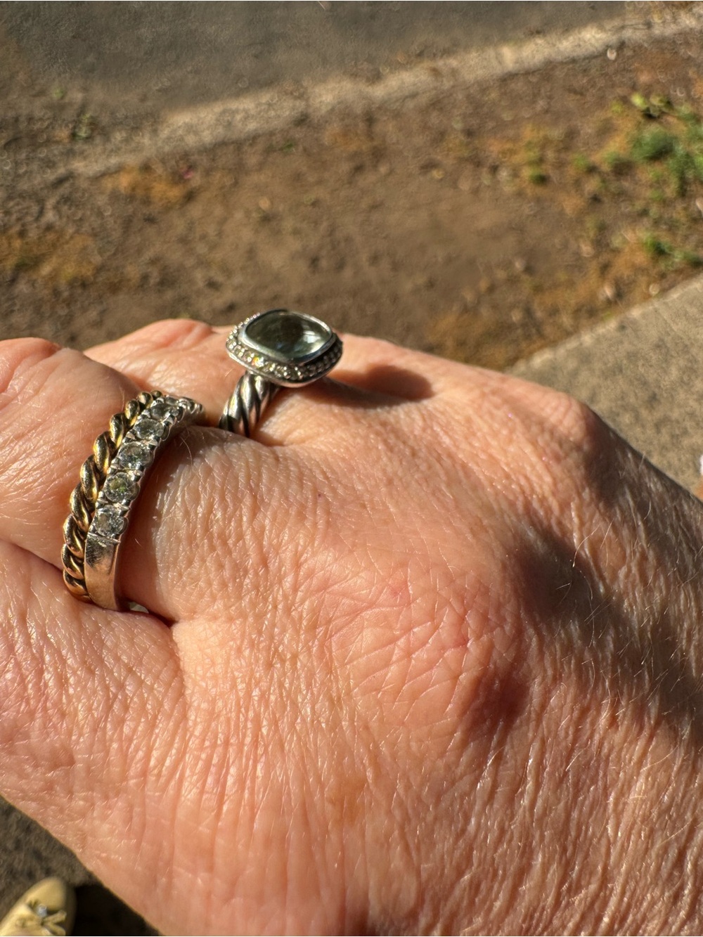David Yurman Sterling Ring and necklace with diamonds - Picture 14 of 17